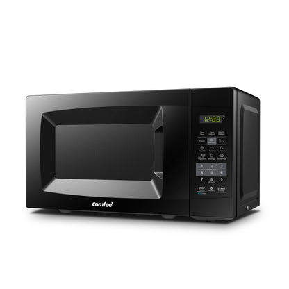 Comfee EM720CPL-PMB Countertop Microwave Oven with Sound On/Off, ECO Mode and Easy One-Touch Buttons, 0.7 Cu Ft, Black