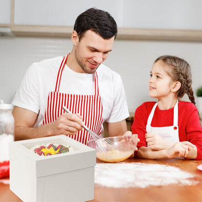 3 Pack Cake Boxes, 10x10x8 Inches Tall Cake Box with Cake Boards, White Bakery Boxes with Window, Disposable Cake Containers with Lids for Cake, Donuts, Pies, Cookies, Wedding, Birthday, Party
