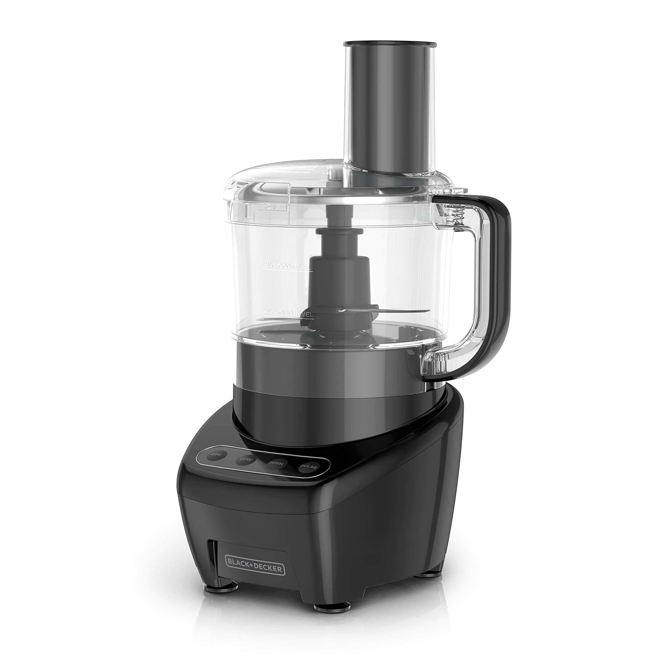 Robot kuchenny i siekacz do warzyw BLACK+DECKER, ostrze ze stali nierdzewnej, pojemność 8 filiżanek, moc 450 W z końcówkami do szatkowania, krojenia, siekania, mielenia i przecierania