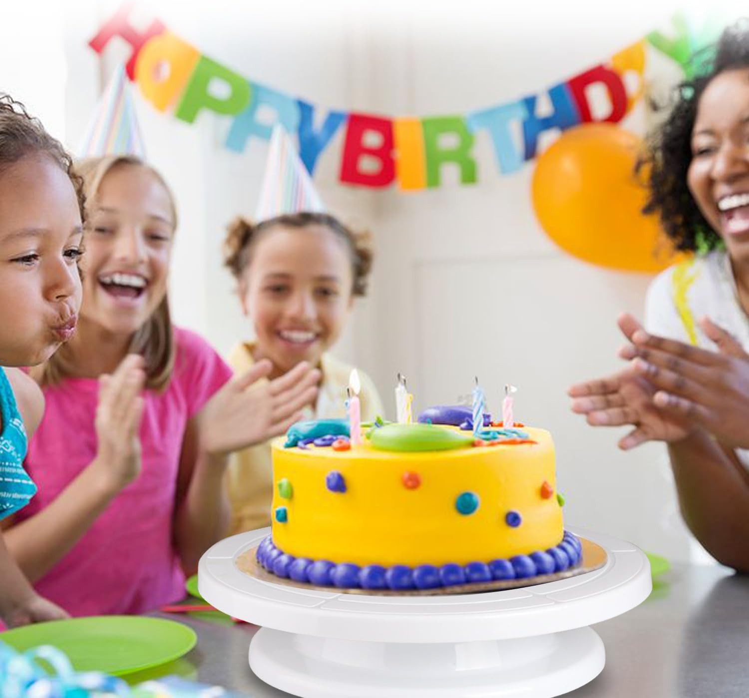 Cake Decorating Turntable,Cake Decorating Supplies with Decorating Comb/Icing Smoother(3pcs),2 Icing Spatula with Sided & Angled …