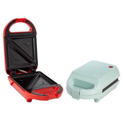 Tasty Mini Sandwich Maker, Makes Sandwiches, Paninis, Grilled Cheese, Desserts, Quick Results, Easy Cleanup, 600W, Aqua