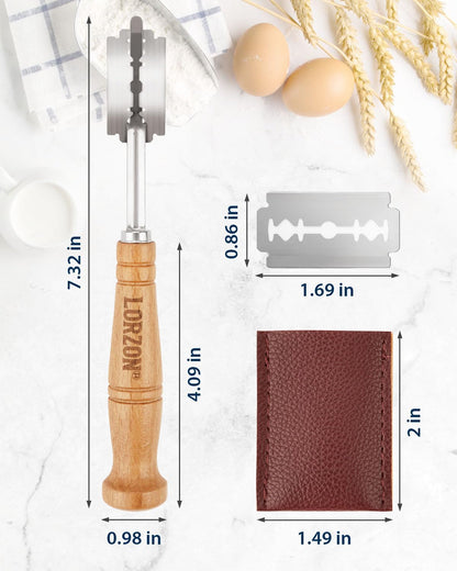 Bread Lame with Storage Box, Sourdough Scoring Tool with 10 Razor Blades and Cut-Proof Finger Sleeves, Scoring Knife for Bread Baking
