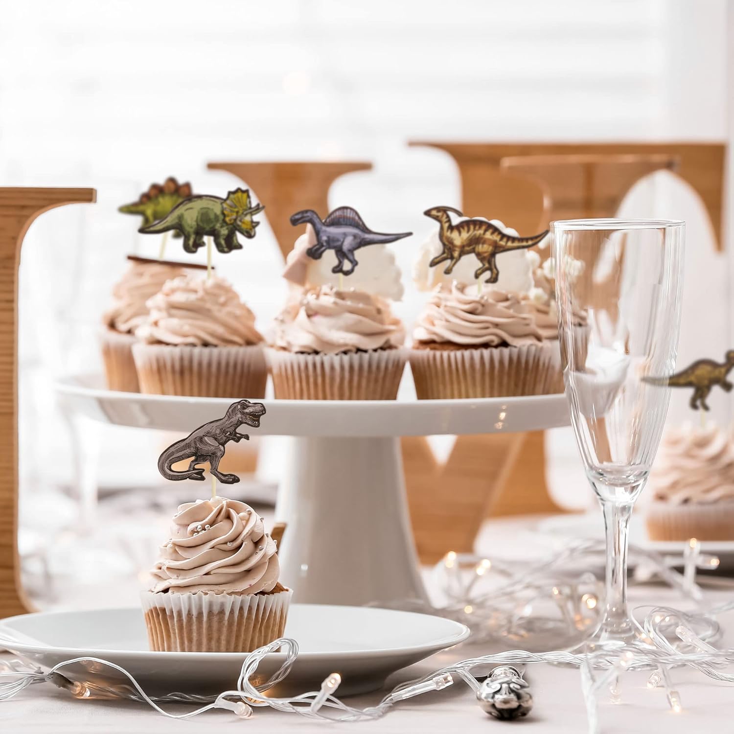 36Pcs Dinosaur Cupcake Toppers Roar Dinosaur Cupcake Picks Dino Cake Decorations for Kids Boys Dinosaur Theme Birthday Babyshower Party Decorations