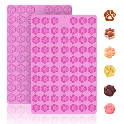 2 PCS Mini Silicone Molds, 106 Cavity Dog Bone + 69 Cavity Paw Mold for Baking Biscuits, Cookies, Candy, Chocolate, Jelly Pet Dog Treats