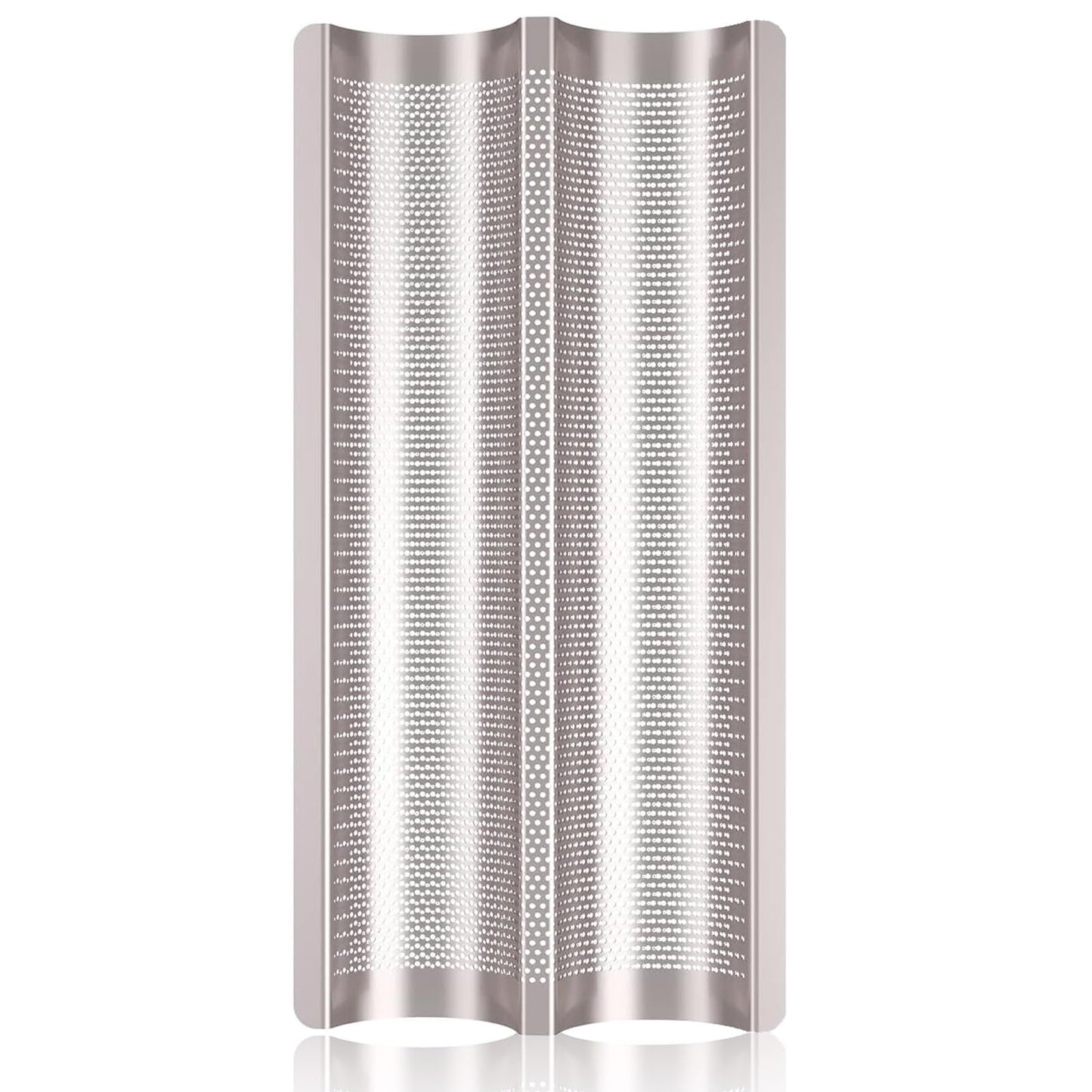 Baguette Pans for Baking 15" x 11", Carbon Steel 3 Loaf Nonstick Baguette Baking Tray for French & Italian Perforated French Bread Pan