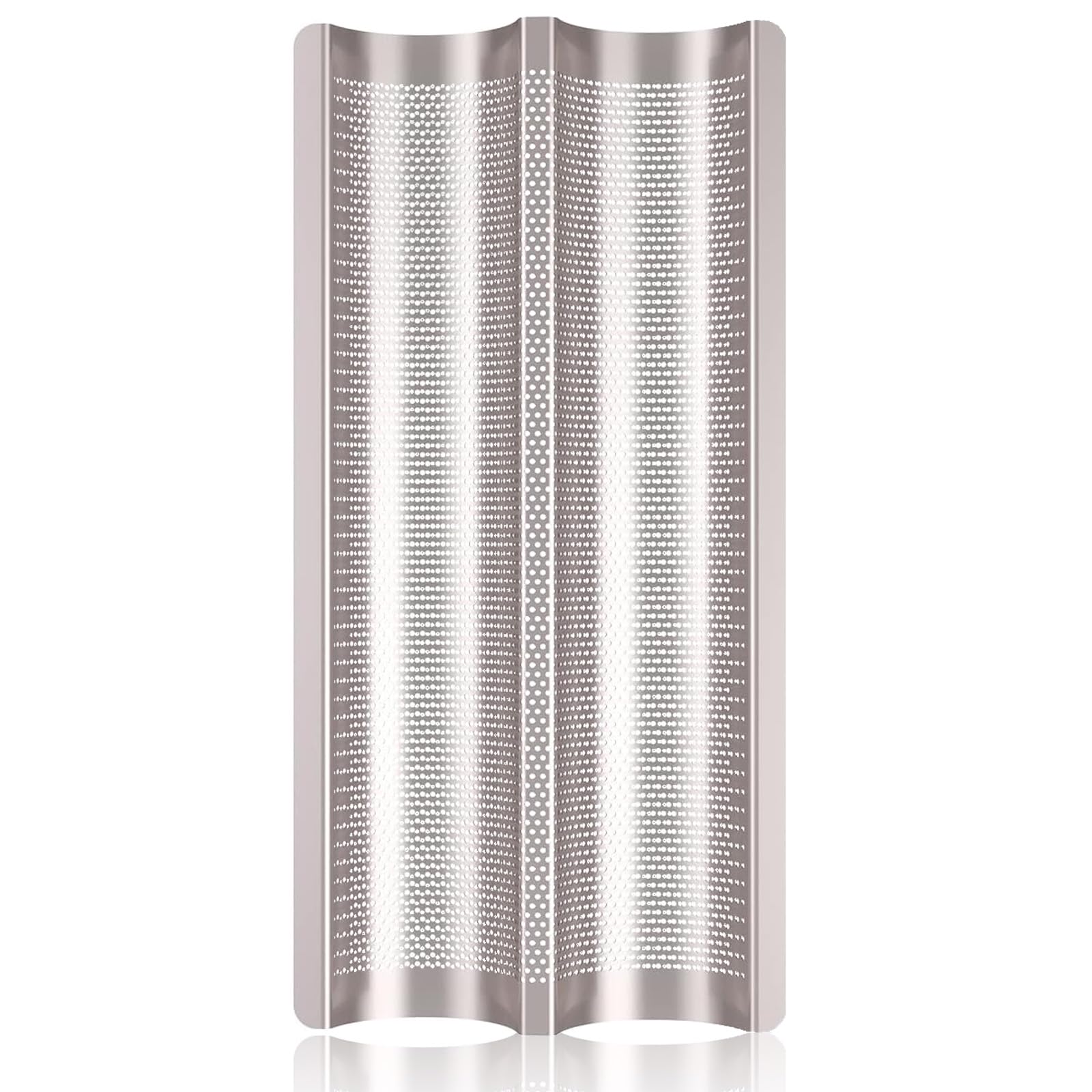 Baguette Pans for Baking 15" x 11", Carbon Steel 3 Loaf Nonstick Baguette Baking Tray for French & Italian Perforated French Bread Pan