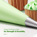 Keenpioneer 18-Inch Biobased Disposable Piping Bags, Plant Based Cake Decorating Pastry Bag - Pack of 100