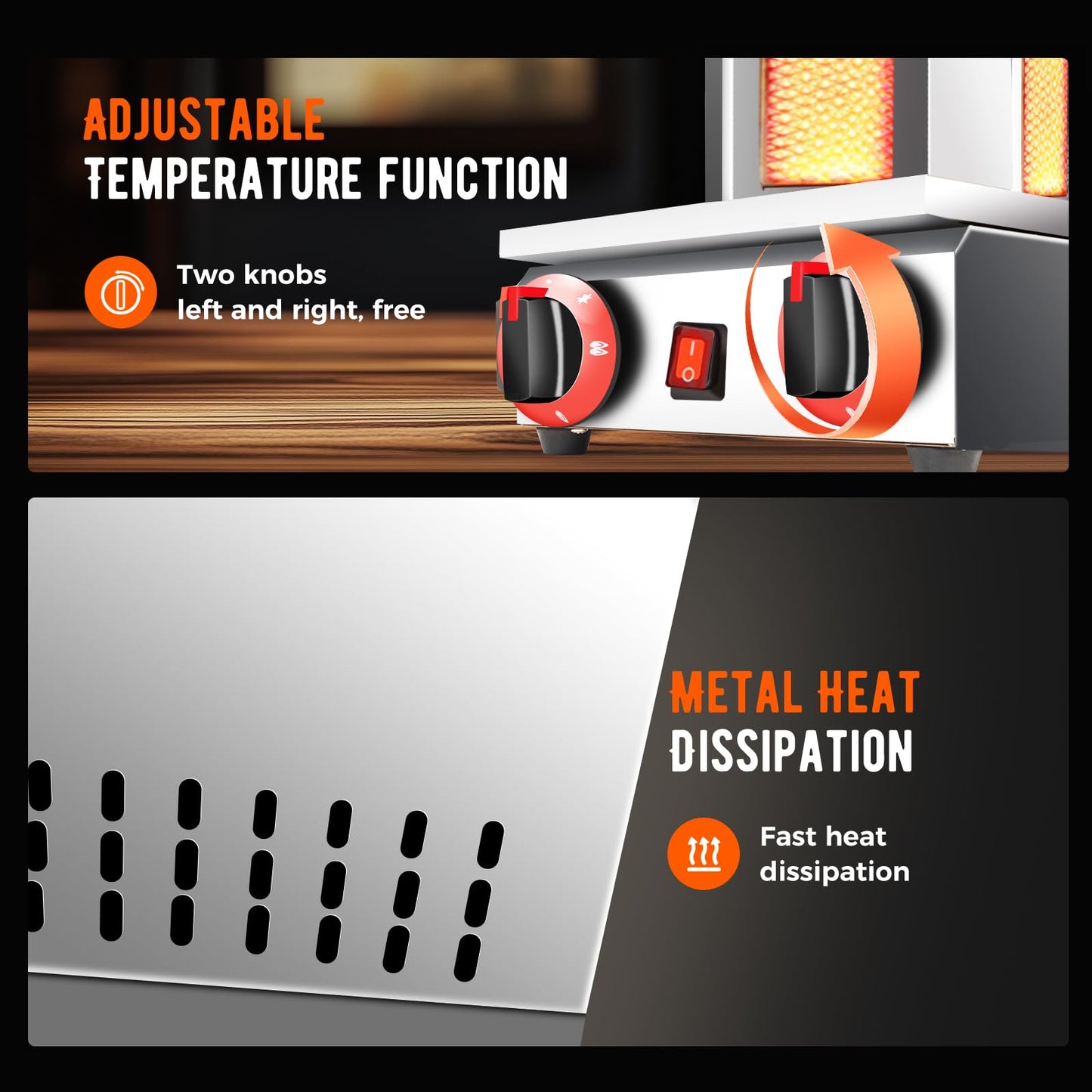 Shawarma Doner Kebab Machine Grill Gas Vertical Broiler Gyro Meat Rotisserie with 2 Burner for Restaurant Home Garden