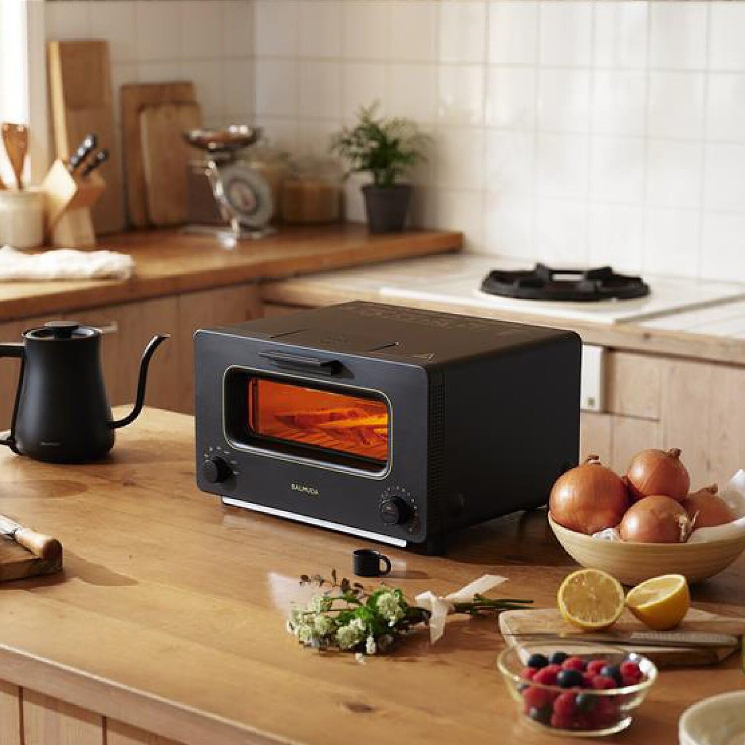 BALMUDA Toster | Toster parowy | 5 trybów gotowania: chleb kanapkowy, chleb rzemieślniczy, pizza i ciastka, piekarnik | Precyzyjna kontrola ciepła | Technologia parowa | Blacha do pieczenia | Wersja amerykańska | Czarny