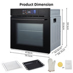Piekarnik elektryczny ścienny 24", 2,5 Cu.f (70L) Wbudowany piekarnik elektryczny z 108 inteligentnymi menu 8 trybów pieczenia Funkcja smażenia na powietrzu Ogrzewanie 3D Surround, Certyfikat ETL, Stal nierdzewna