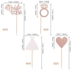 24 PCS Bride to Be Cupcake Toppers with Heart Ring Dress Bridal Shower Cupcake Picks Wedding Engagement Bachelorette Party Cake Decorations Supplies