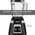 Блендер Waring Commercial BB300 Blade 1 HP з тумблерним керуванням та функцією імпульсного режиму, контейнер для штабелювання з кополіестеру без бісфенолу А об'ємом 48 унцій, 120 В, 5-15-фазна вилка, чорний колір