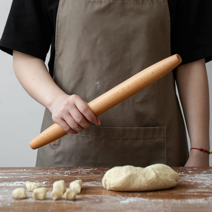 Muso Wood Wooden French Rolling Pin for Baking, Beech Wood Tapered Rolling Pin for Fondant Pie Crust Cookie Pastry(French 15.75-Inch)