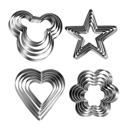 Mouse Cookie Cutter Sandwich Cutters for Kids DIY Lunchbox Bento Box Fruit Cutters Vegetable Cutters for Children Boys Girls, Pack of 5