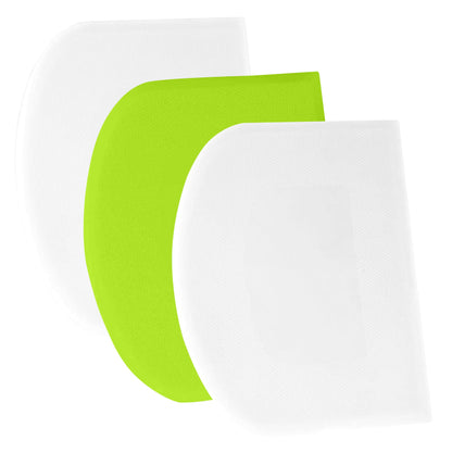 SURDOCA Dough Scraper Bench Scraper - 3P 4.7x3.7" Plastic Flexible Bowl Scraper, Sharp Edge & Angles Cake Scraper. Non-Slip Bakeware Decorating Tools Sculpting & Modeling Tools - Green+White+Green