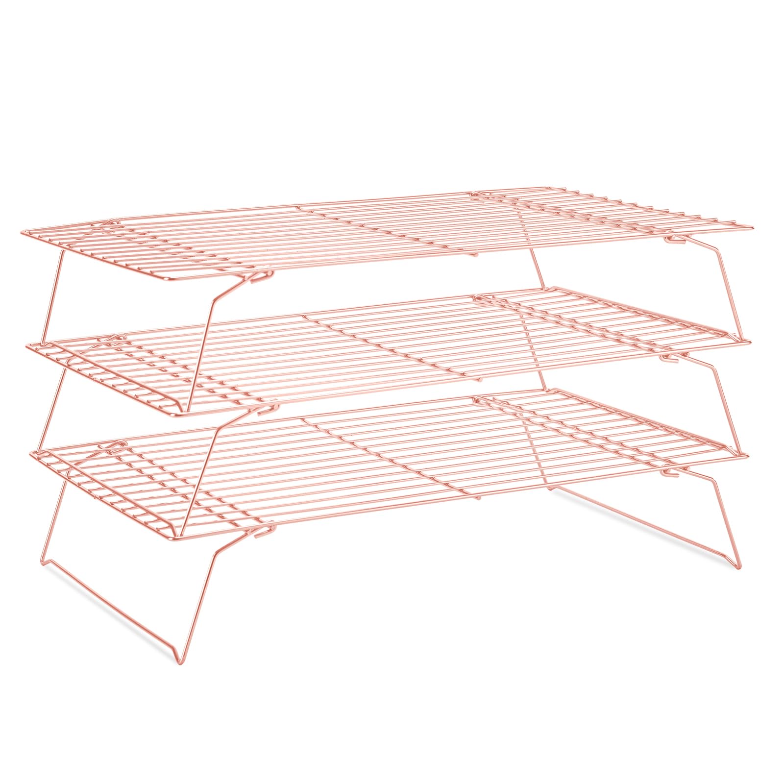 Cooling Rack for Baking 2-Pack, 16x10 Inches Baking Rack, Thick Wire Cookie Rack for Cooking, Roasting, Grilling, Drying, Oven Safe, Fits Half Sheet Pan, Silver