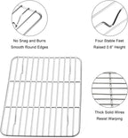 E-far Small Baking Rack Set of 2, Stainless Steel Metal Roasting Cooking Racks, Size – 8.6"x6.2", Non Toxic & Rust Free, Fit for Small Toaster Oven, Dishwasher Safe