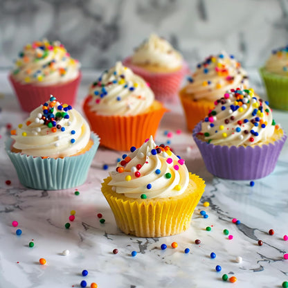 GUSTO [500 Pcs] Mini Cupcake Liners for Baking, Colorful Muffin Liners, Food Grade & Grease-Proof, Baking Cups - Bright Assorted Colors for Candy Cups and Cake Balls - (Formerly Comfy Package)