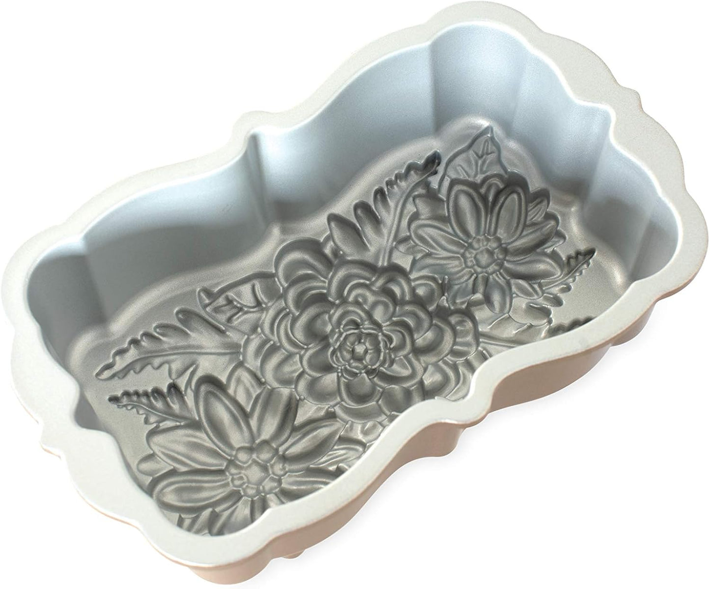 Nordic Ware Wildflower Loaf Pan, 6-Cup, Toffee