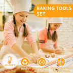 Rolling-Pin-Silicone-Baking-Mats-Set, Nonstick Dough Rolling Pastry Mat for Cookie Macaroon Pie Crust Pizza, Heat-resistant Silicone Baking Sheets for Oven, Silicon Macaroons Baking Mats