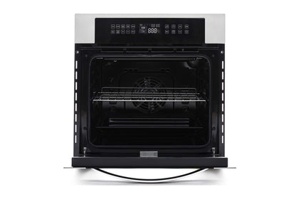 Empava 24" Electric Convection Single Wall Oven 10 Cooking Functions Deluxe 360° ROTISSERIE with Sensitive Touch Control in Stainless Steel, 24 Inch, Black