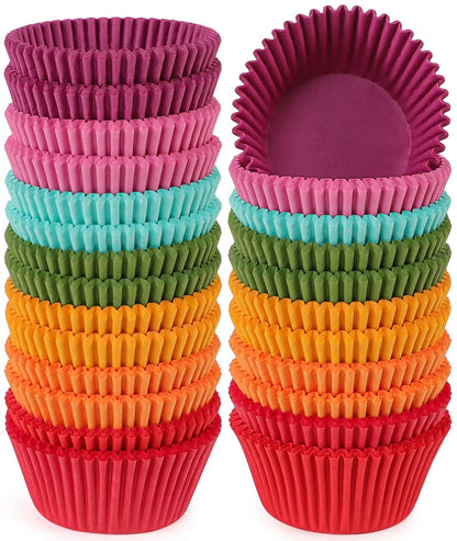 Caperci Standard Natural Cupcake Liners 500 Count, No Smell, Grease-Proof Paper Muffin Liners, Food-grade Baking Cups for Cupcakes, Muffins, Nuts