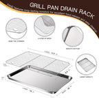 Baking Sheet with Racks Set [2 Sheets + 2 Racks], Stainless Steel Baking Sheets with Cooling Racks, Nonstick Pan, Warp Proof & Rust Proof & Easy to Clean, Size 12 X 10 X 1 Inch