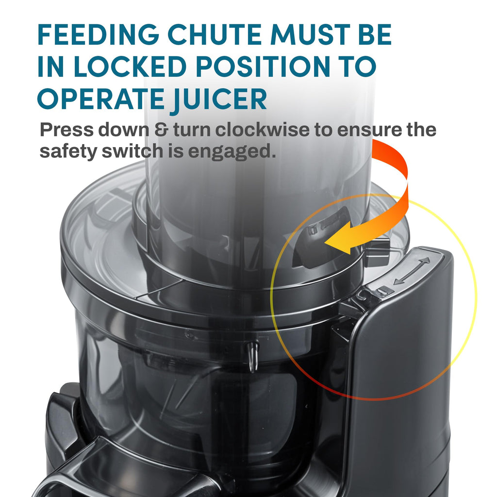 Elite Gourmet Masticating Juicer Machines, 12-inch Juicer, Masticating Cold Press Juicer Machines, Juicer for Vegetables and Fruits, Easy to Clean Juicer, Charcoal Grey