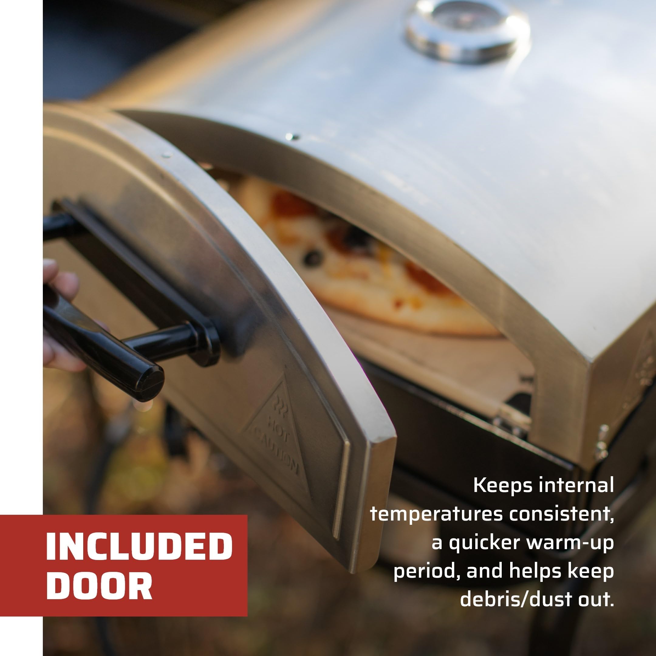 Piec do pizzy Camp Chef 1-Burner 14" x 16" - Italia Artisan Piec do pizzy Akcesorium z drzwiczkami - Premium Outdoor Pizza Oven - Piec do pizzy do grilla na pellet Camp Chef - Gotowanie na świeżym powietrzu
