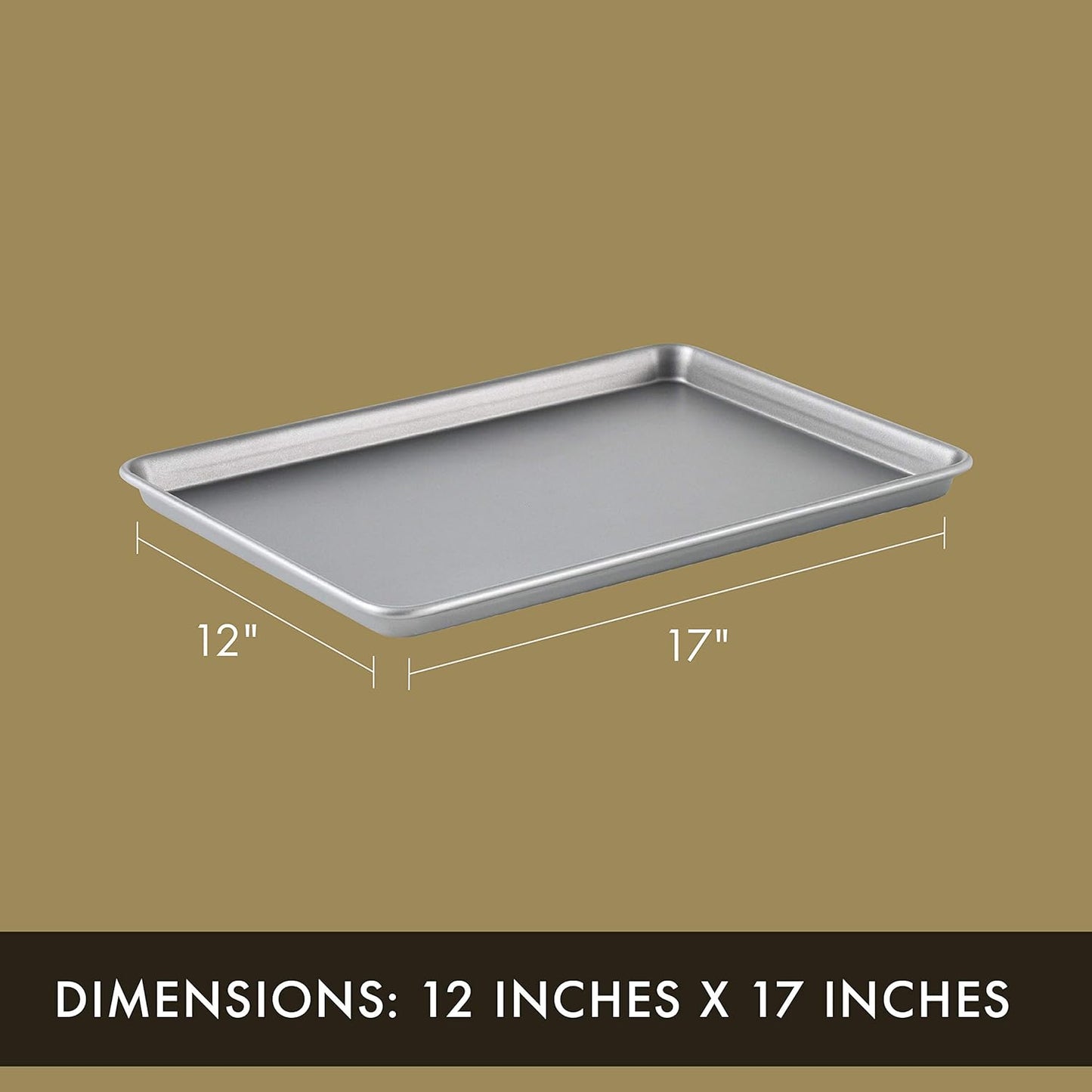 Calphalon Premium Nonstick Baking Pans Set of 2, 12 x 17 inch, Silverware, Heavy Gauge Steel Core