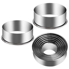 5 Pieces Biscuit Cookie Cutters Set,Stainless Steel Circle Round Cookie Biscuit Cutters in Graduated Sizes Shape Molds for Pastries Doughs Doughnuts
