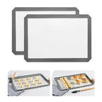 KitchenRaku Silicone Baking Mat, 16.5"x11.6" Non Stick Reusable Silicone Cooking Mat, BPA Free Baking Sheet for Cookies, Macarons Bread & Pastry, Toaster Pad Set of 2
