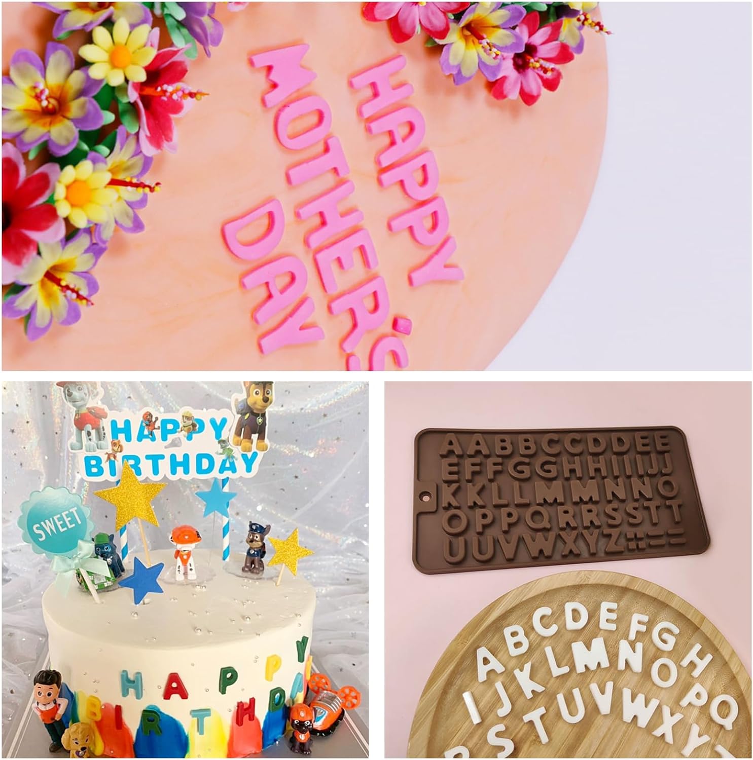 2 pcs Number Chocolate Molds and Letter Silicone Molds, kitchen utensils, cake cookies, ice cubes, chocolate resin candy making products