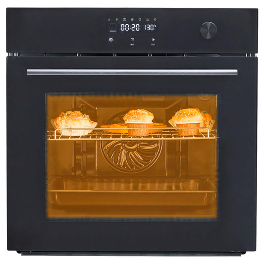 24" Electric Single Wall Oven,Pizza Oven Indoor,Built-in Electric Ovens 2.5 Cu.ft.240V,3000W,Stainless Steel Finish,for Kitchen,Sensor Touch Control