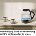 Chefman Electric Kettle with Tea Infuser, 1L 1500W, Removable Lid for Easy Cleaning, Boil-Dry Protection, Stainless Steel Filter, BPA Free, Auto Shut Off Hot Water Boiler, Small Electric Tea Kettle