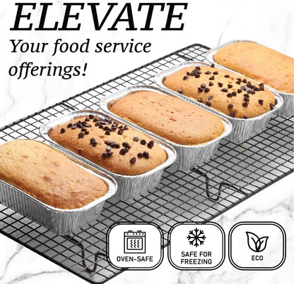 Spare Essentials (55 Pack) 1LB Mini Foil Loaf Pans - 1 Pound Disposable Aluminum Baking Pans for Individual Bread, Cake, Meatloaf - Small Loaf Pans with Liners, Small Bread Tins 6 x 3.5 x 2