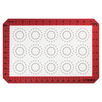 U-Taste 446ºF Heat Resistant Macaron Silicone Baking Mat, Non Stick Reusable Cookies Pastry Sheet Liner with Edge Enhancement Circle Measurement (Half/Jelly Roll/Quarter Sheets Size, Aqua Sky)