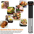 Maszyna Sous Vide, Urządzenie Sous Vide Cooker 1100 W Sous Vide Precyzyjna maszyna, Ultra cicha praca, Dokładna temperatura, Cyrkulator zanurzeniowy, Wodoodporność IPX7, Sterowanie dotykowe, Cyfrowy timer, Szybkie nagrzewanie