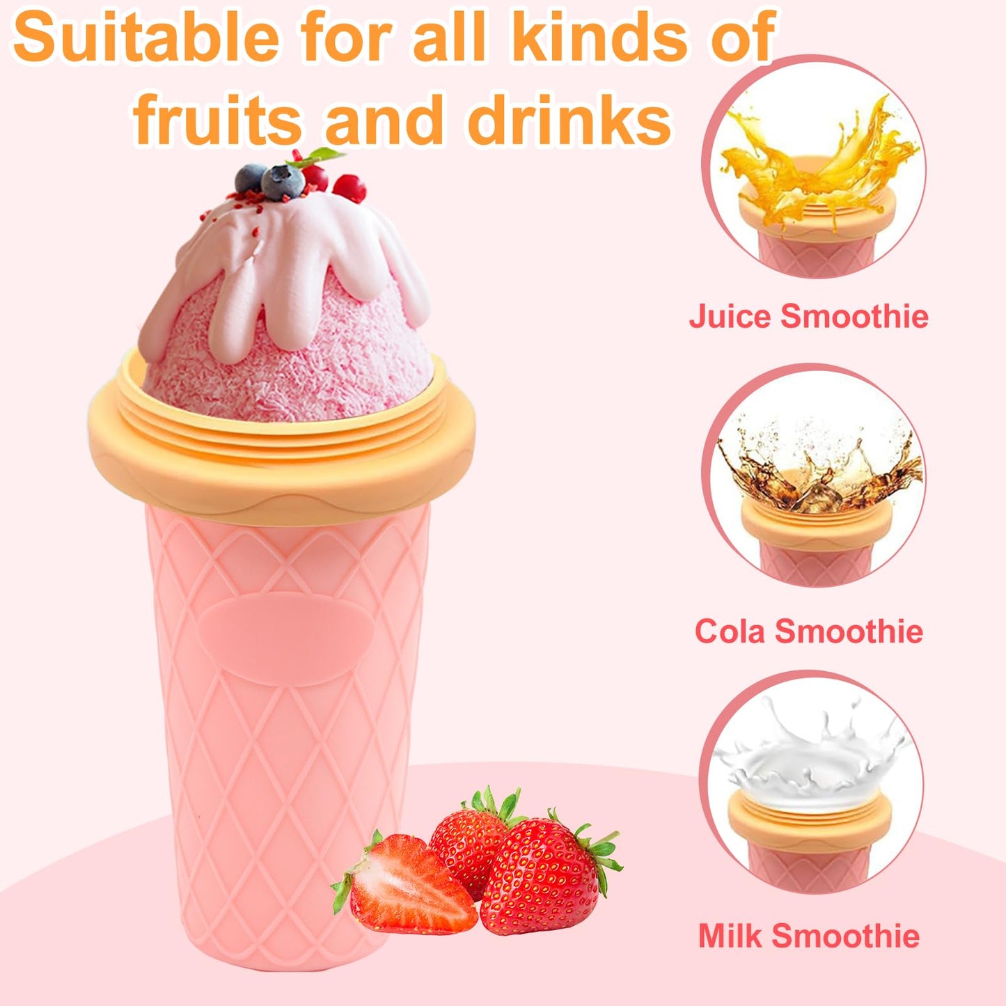 Slushie Maker - DIY Magic Quick Frozen Smoothies Cup for Homemade Milk Shake Ice Cream Maker, Portable Cooling Cup, Double Layer Squeeze Slushy Maker, Birthday Gifts for Kids, Friends, Family