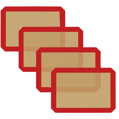 Small Silicone Baking Mats, Set of 4,11-4/5x8-1/4 Inch Quarter Sheet Size, Non Stick, BPA Free, 1/4 Baking Sheet Pan Liner for Cookies, Macaron, Bread, Pastry, Toaster (Grey)