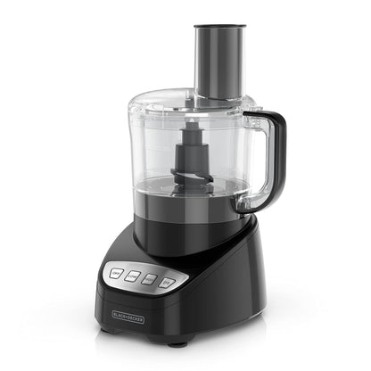 BLACK+DECKER Food Processor and Vegetable Chopper, Stainless Steel Blade, 8-Cup Capacity, 450W Power with Attachments to Grate, Shred, Slice, Mince, Grind, and Puree