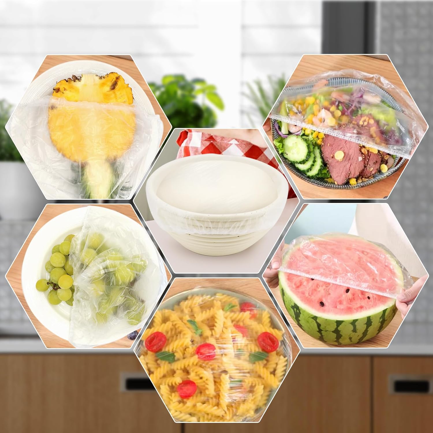 120pcs Shower Caps for Sourdough Bread, Reusable Bowl Covers for Proofing, Plastic Bread Covers With Elastic