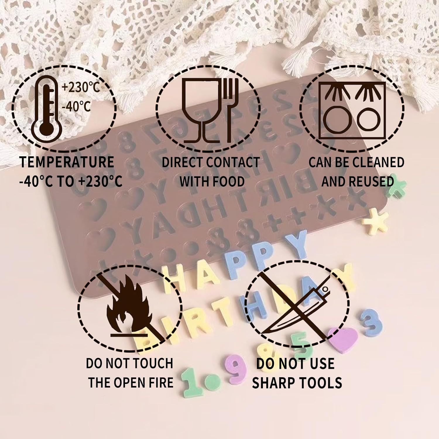 2 pcs Number Chocolate Molds and Letter Silicone Molds, kitchen utensils, cake cookies, ice cubes, chocolate resin candy making products