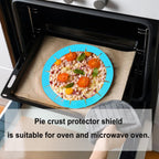 Adjustable Silicone Pie Crust Shields, Baking Protectors Cover Ring Fits 8-11.4 Inch Pies, Pie Crust Protector Cover Kitchen Tool for Baking Pie Pizza (A-A)