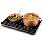 Nuwave PIC Double, Portable, Powerful 1800W with 2 Large 8” Heating Coils, Independent Controls & Mosaic Induction Wok, Precise Temp Controls from 100°F to 575°F in 5°F, Wok Hei