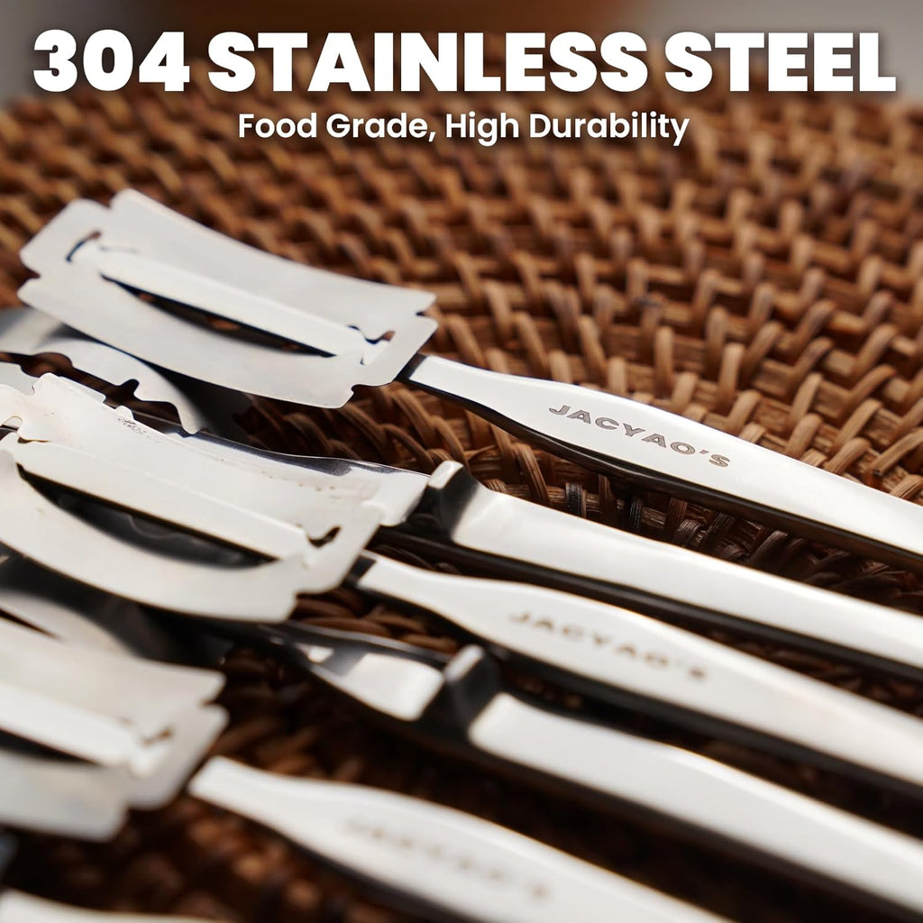 JACYAO'S Bread Lame, Sourdough Scoring Tool Made From 304 Stainless Steel, Professional Bread Scoring Tool with 10 Razor Blades and Metal Storage Box
