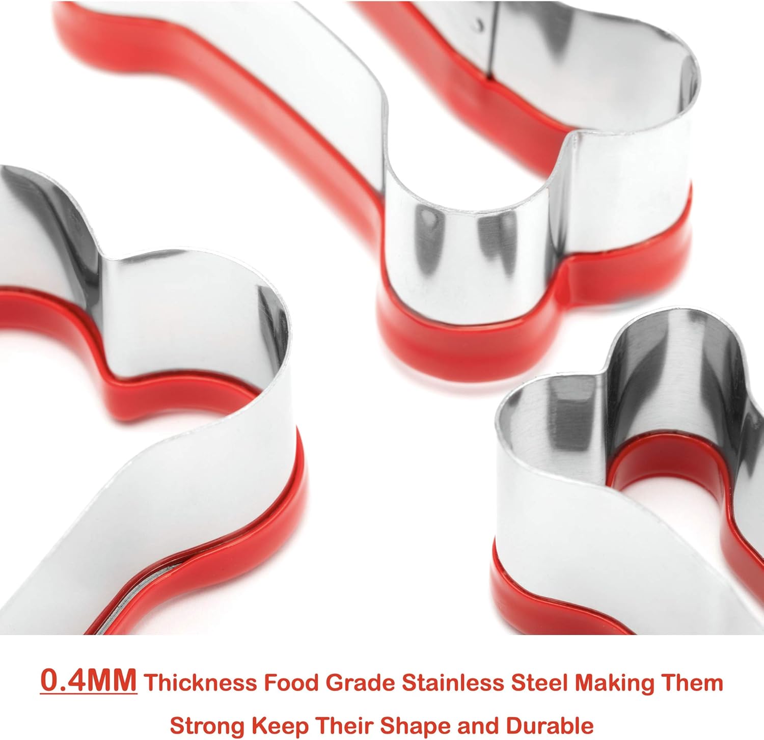 3-Piece Dog Bone Cookie Cutters Set - Dog Treats Cutters, Bone Shapes, 2.4" to 3.9" Soft PVC Coated