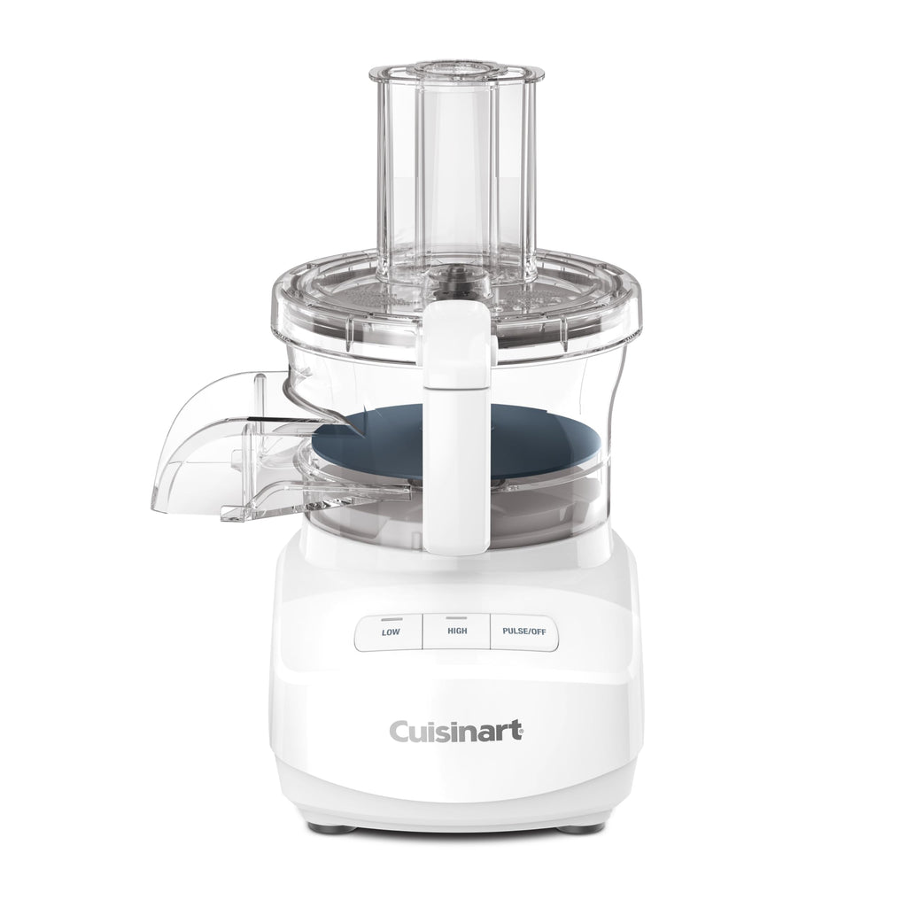 Кухонний комбайн безперервної подачі Cuisinart на 9 чашок із дрібним та середнім реверсивним диском для подрібнення та нарізання, універсальним ножем, насадкою для безперервної подачі та відділенням для зберігання в чаші (білий)