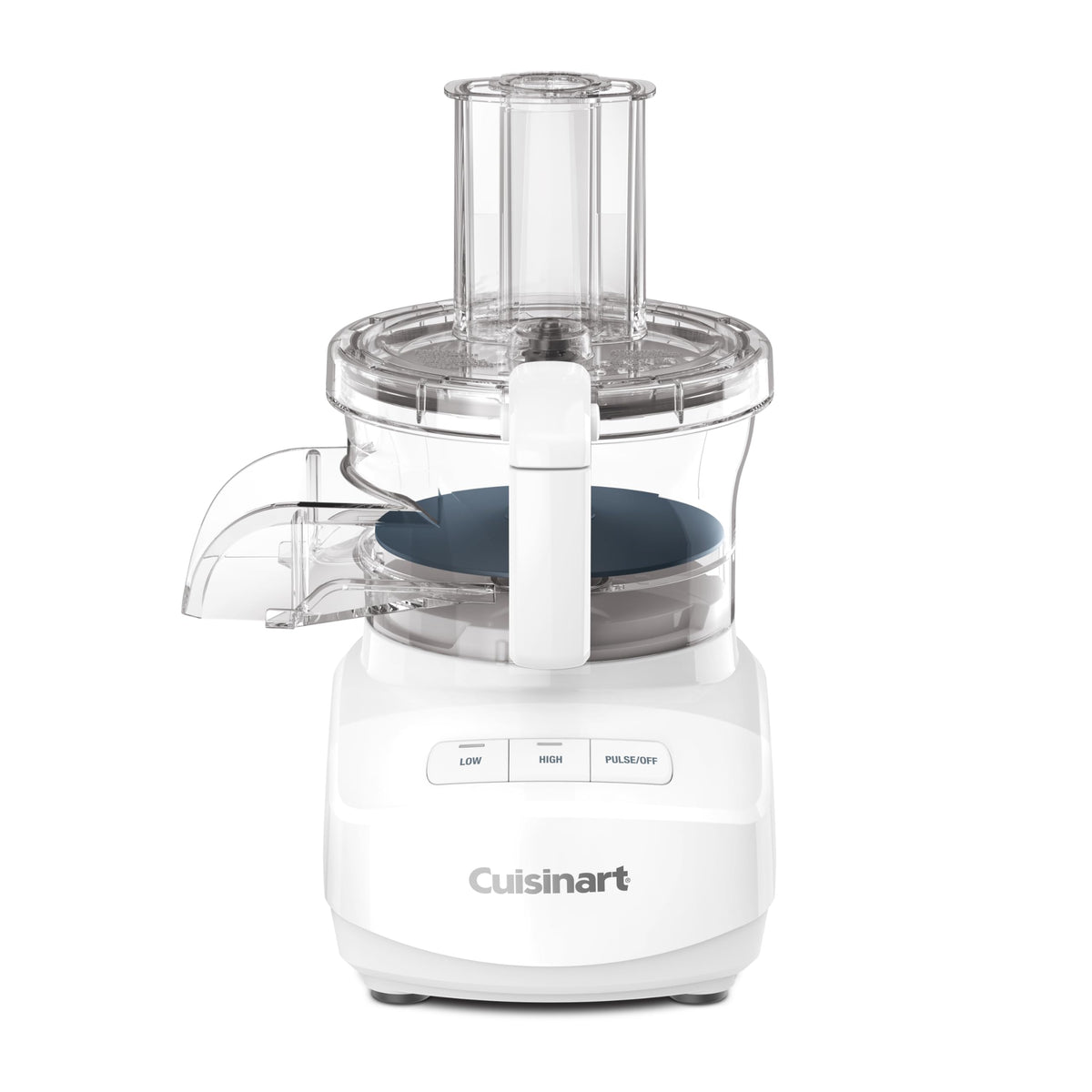 Кухонний комбайн безперервної подачі Cuisinart на 9 чашок із дрібним та середнім реверсивним диском для подрібнення та нарізання, універсальним ножем, насадкою для безперервної подачі та відділенням для зберігання в чаші (білий)