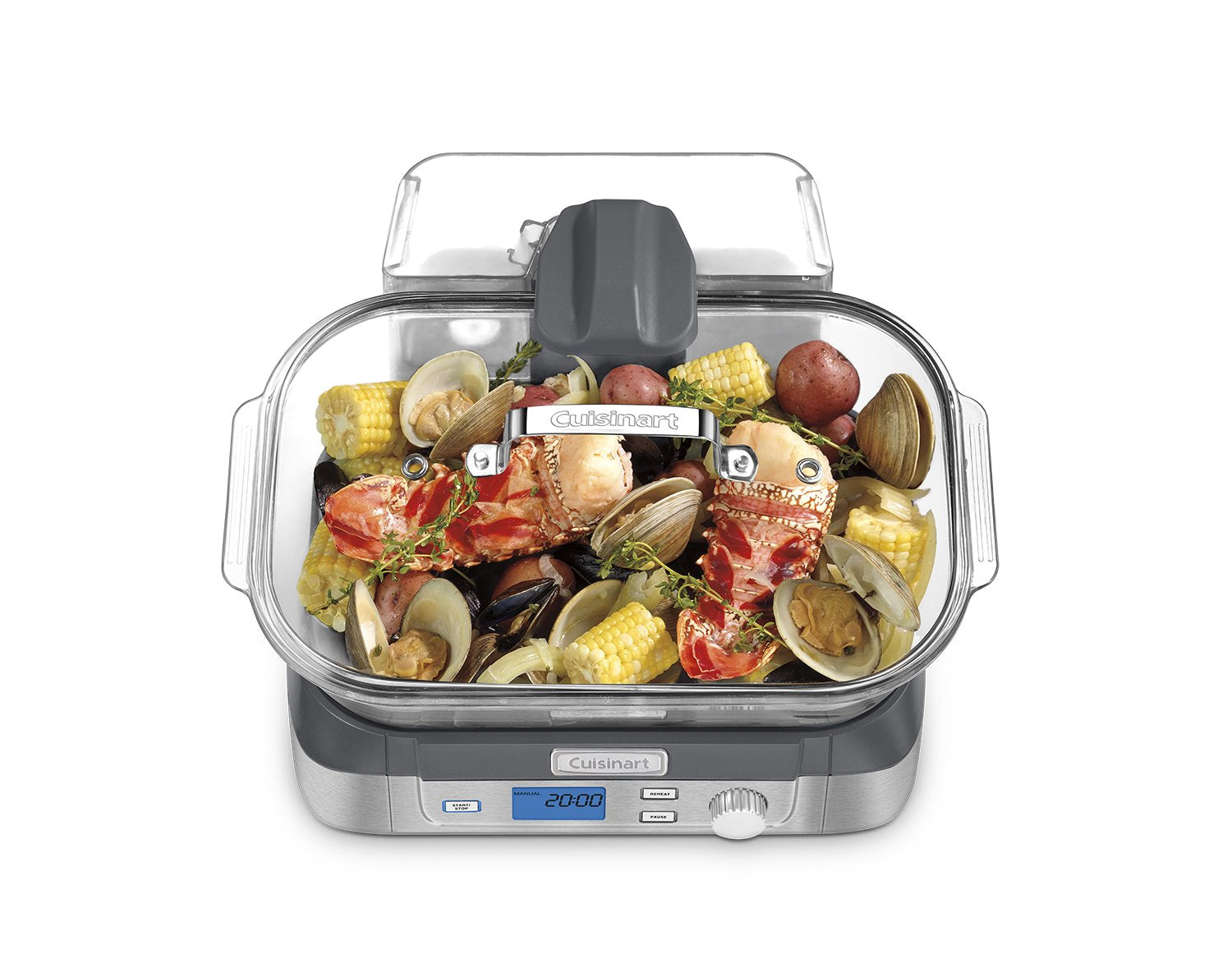 Cuisinart STM-1000 Cook Fresh Cyfrowy parowar szklany, jeden rozmiar, stal nierdzewna